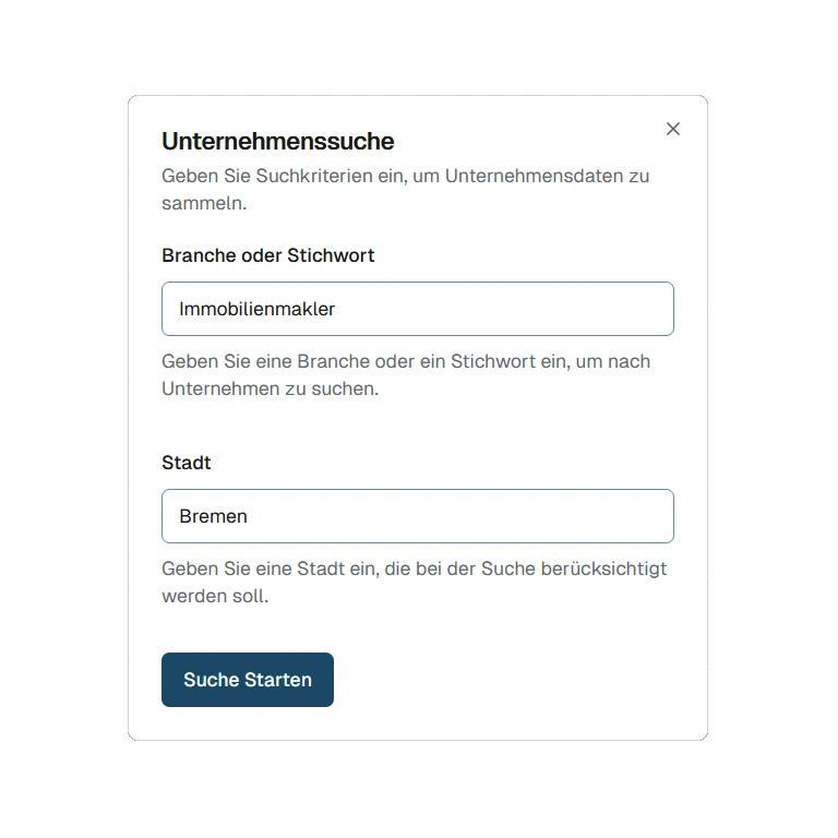 Suchdialog Interface